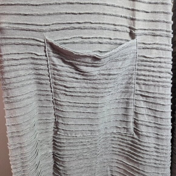Lularoe Medium Gray Textured Striped Longsleeve Maxi Duster Cardigan (Flaw) - Picture 4 of 11